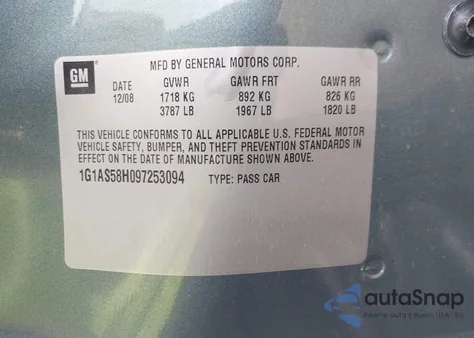 2009 Chevrolet Cobalt Ls from USA, damaged, VIN 1G1AS58H097253094